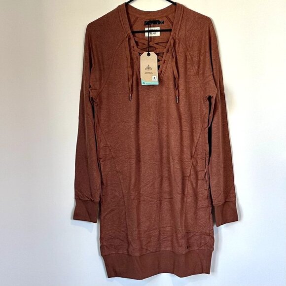 NWT Prana Cozy Up Terry Dress in Roux Heather - Size Medium - Picture 2 of 10